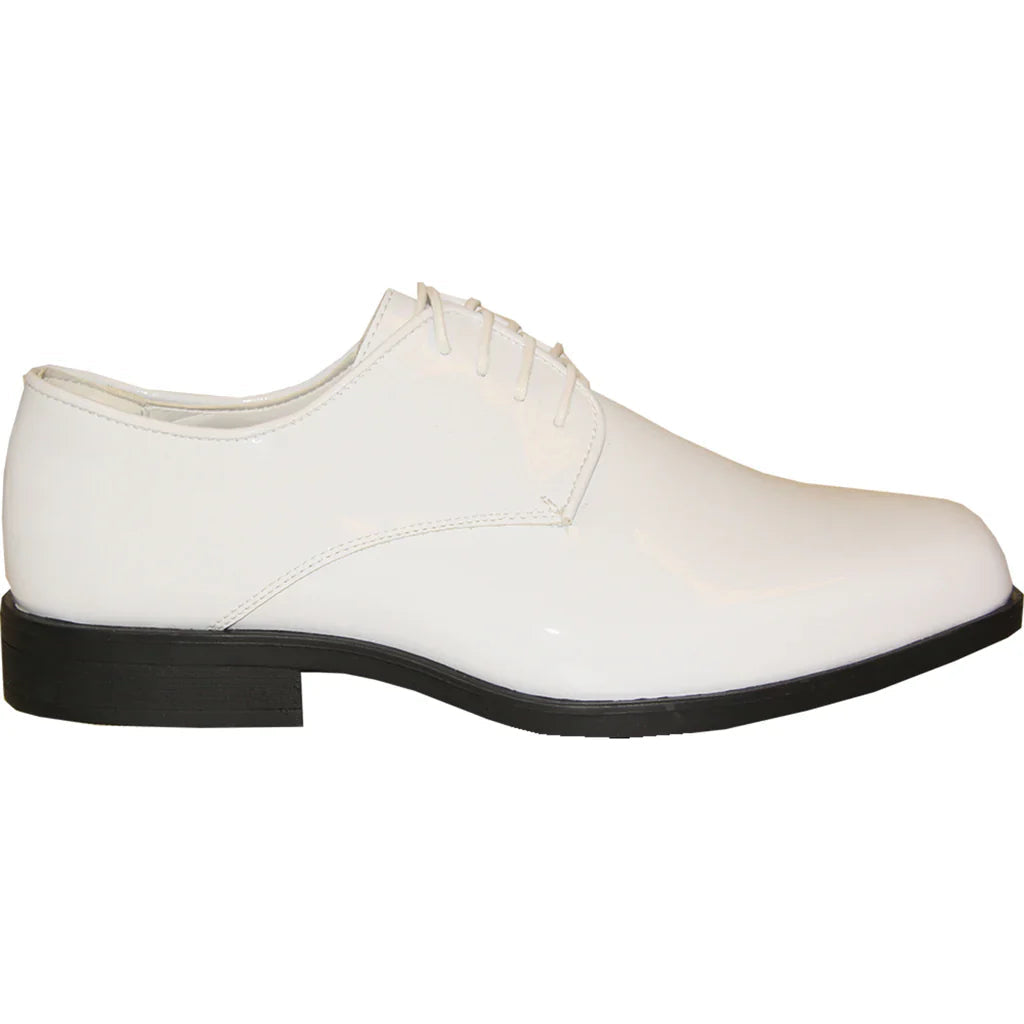 VANGELO Men Dress Shoe TUX-1 Oxford Formal Tuxedo for Prom & Wedding White Patent Tux-USA