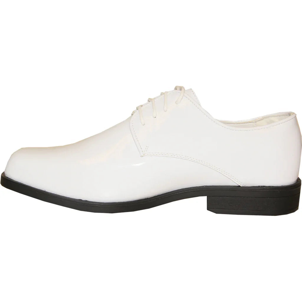 VANGELO Men Dress Shoe TUX-1 Oxford Formal Tuxedo for Prom & Wedding White Patent Tux-USA