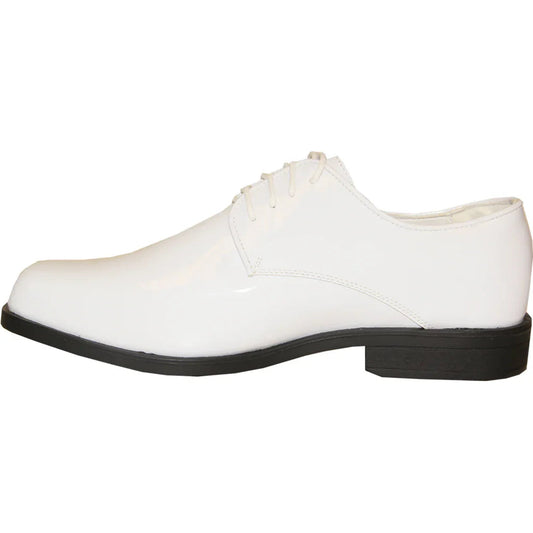 VANGELO Men Dress Shoe TUX-1 Oxford Formal Tuxedo for Prom & Wedding White Patent Tux-USA