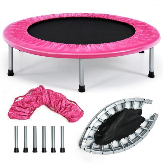 38 Inch Mini Folding Trampoline Portable Leisure Fitness Backboard-Blue W2B