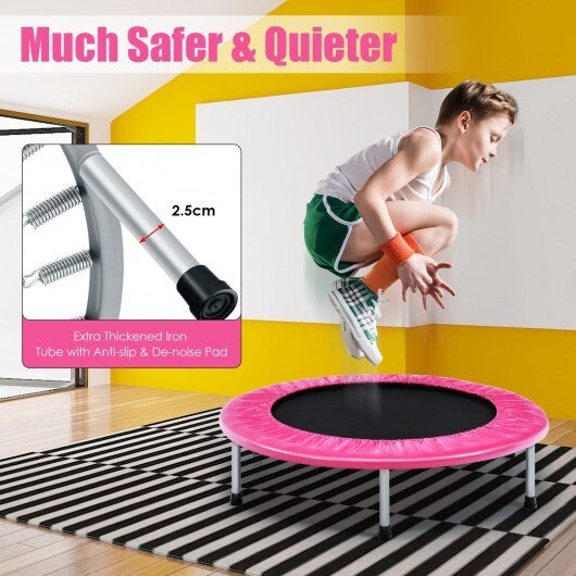 38 Inch Mini Folding Trampoline Portable Leisure Fitness Backboard-Blue W2B
