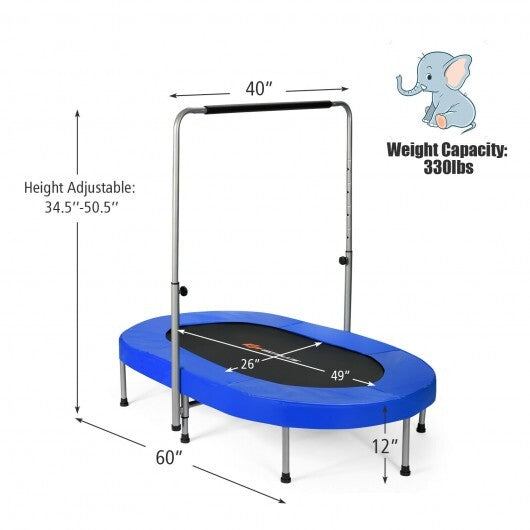 2-Person Foldable Mini Kids Fitness Rebounder Trampoline-Blue W2B