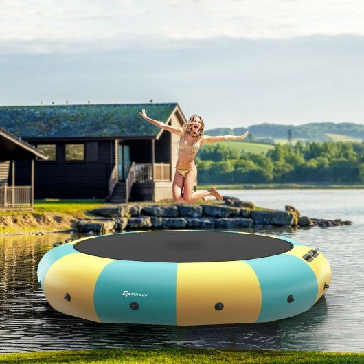 15 Feet Inflatable Splash Padded Water Bouncer Trampoline-Yellow W2B