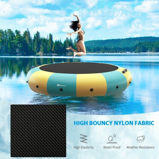 15 Feet Inflatable Splash Padded Water Bouncer Trampoline-Yellow W2B