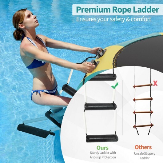 15 Feet Inflatable Splash Padded Water Bouncer Trampoline-Yellow W2B