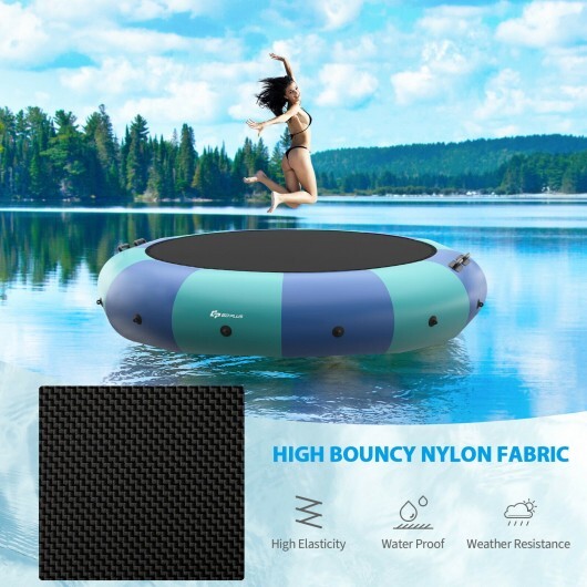 15 Feet Inflatable Splash Padded Water Bouncer Trampoline-Yellow W2B