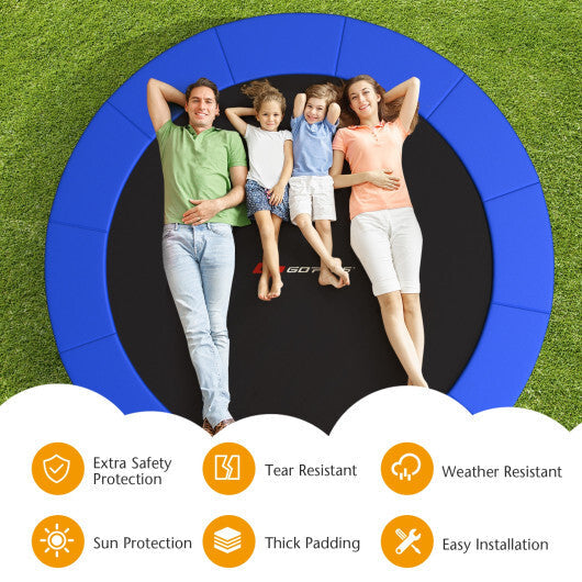 12 Feet Waterproof and Tear-Resistant Universal Trampoline Safety Pad Spring Cover-Multicolor W2B