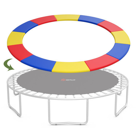 12 Feet Waterproof and Tear-Resistant Universal Trampoline Safety Pad Spring Cover-Multicolor W2B