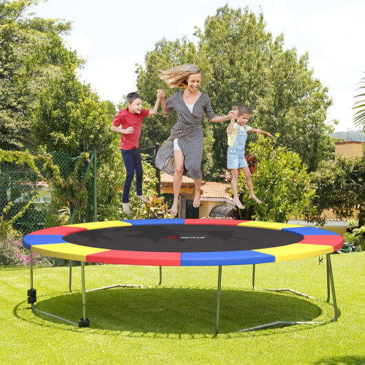 12 Feet Waterproof and Tear-Resistant Universal Trampoline Safety Pad Spring Cover-Multicolor W2B