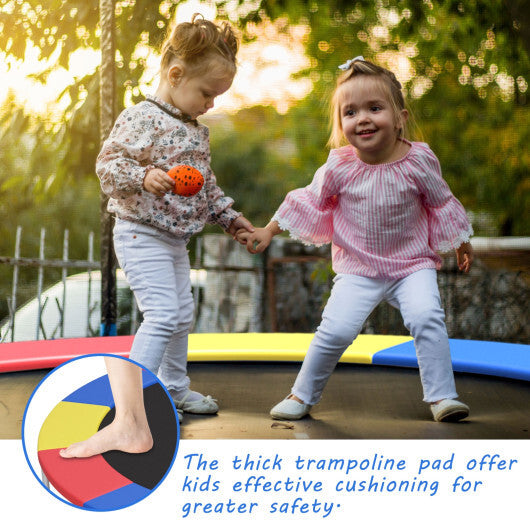 8 Feet Trampoline Spring Safety Cover without Holes-Multicolor W2B