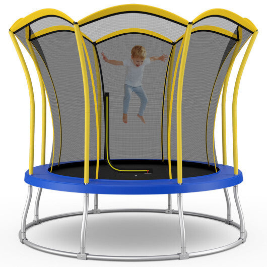 10 Feet Unique Flower Shape Trampoline with Galvanized Steel Frame-Orange W2B