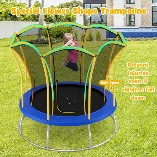 10 Feet Unique Flower Shape Trampoline with Galvanized Steel Frame-Orange W2B