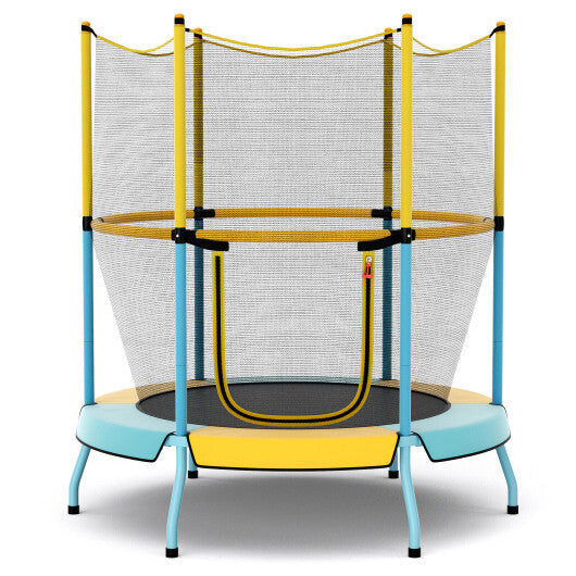 48 Inch Toddler Trampoline with Safety Enclosure Net-Orange W2B