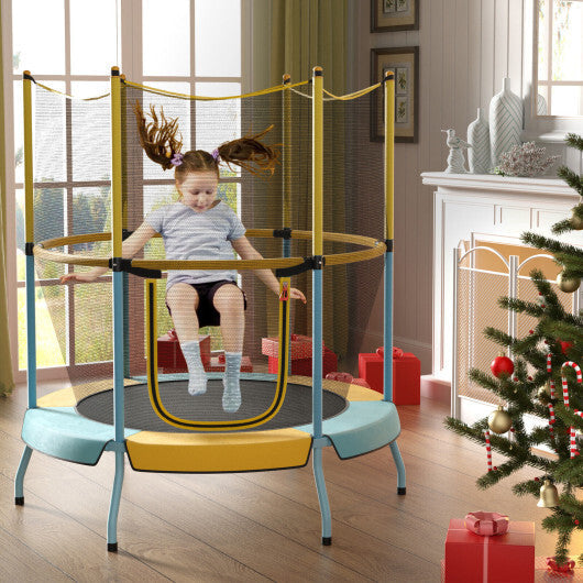 48 Inch Toddler Trampoline with Safety Enclosure Net-Orange W2B