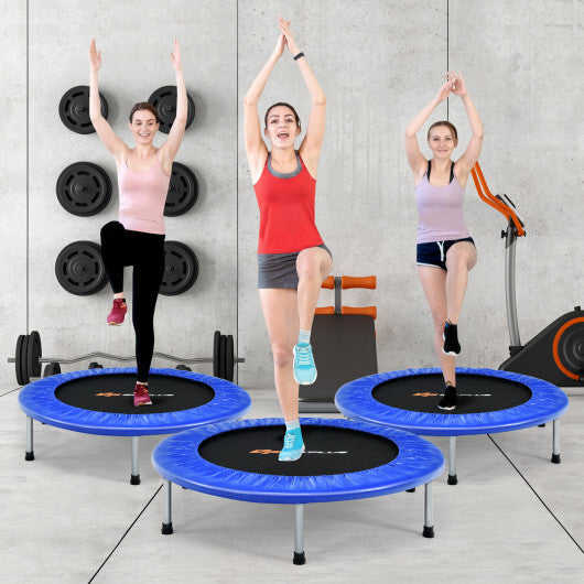 36 Inch Mini Folding Trampoline Portable Recreational Fitness Rebounder-Silver W2B