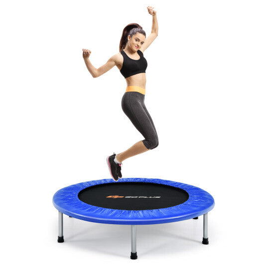 36 Inch Mini Folding Trampoline Portable Recreational Fitness Rebounder-Silver W2B