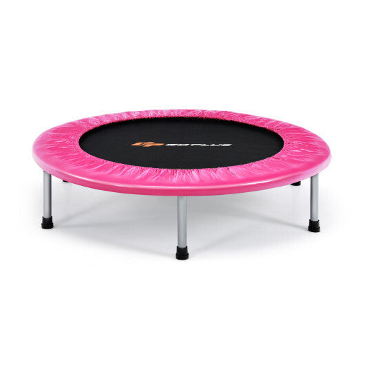 36 Inch Mini Folding Trampoline Portable Recreational Fitness Rebounder-Silver W2B