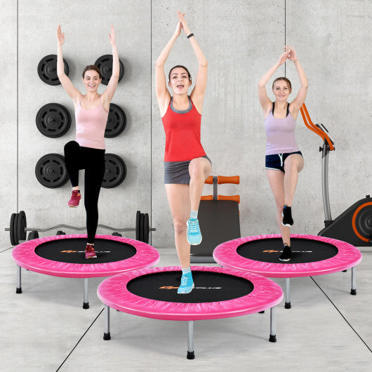36 Inch Mini Folding Trampoline Portable Recreational Fitness Rebounder-Silver W2B