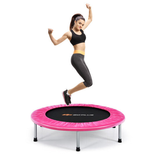 36 Inch Mini Folding Trampoline Portable Recreational Fitness Rebounder-Silver W2B