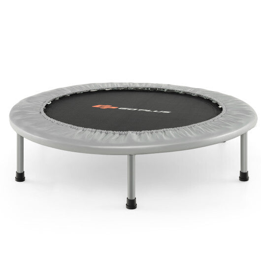 36 Inch Mini Folding Trampoline Portable Recreational Fitness Rebounder-Silver W2B