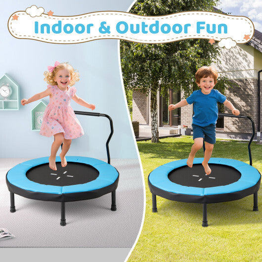 40 Inch Trampoline for Kids Indoor Outdoor Fitness Trampoline-Blue W2B