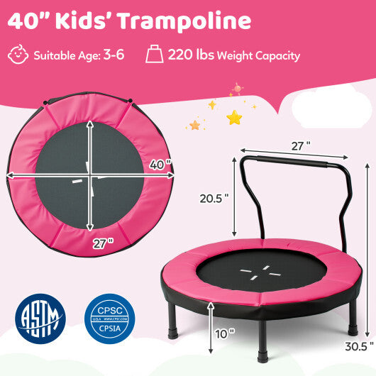 40 Inch Trampoline for Kids Indoor Outdoor Fitness Trampoline-Blue W2B