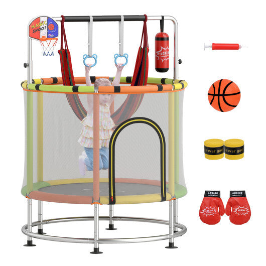 55" Kids Trampoline Gift for for 3-6 Years Old Boys and Girls-Navy W2B