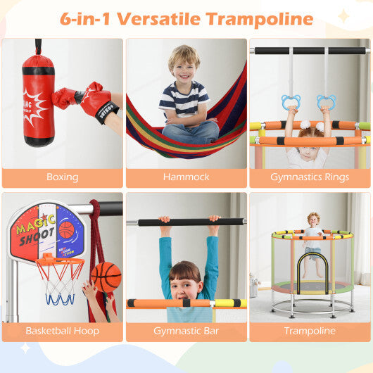 55" Kids Trampoline Gift for for 3-6 Years Old Boys and Girls-Navy W2B