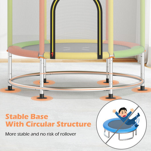 55" Kids Trampoline Gift for for 3-6 Years Old Boys and Girls-Navy W2B