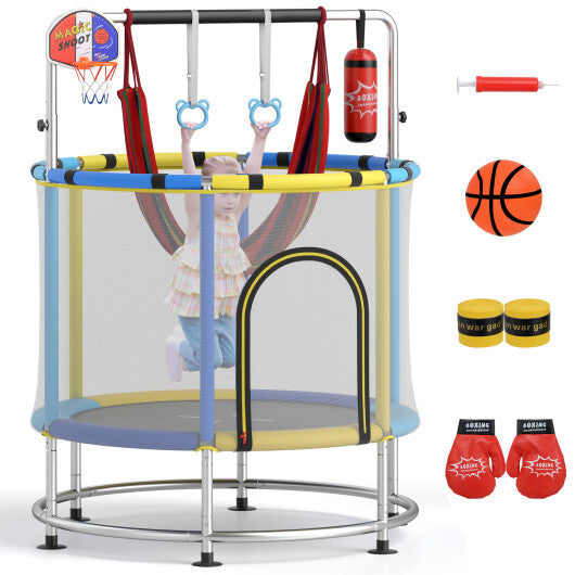 55" Kids Trampoline Gift for for 3-6 Years Old Boys and Girls-Navy W2B