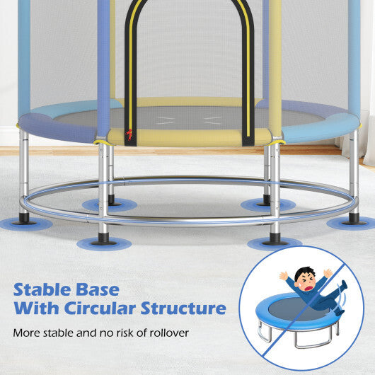 55" Kids Trampoline Gift for for 3-6 Years Old Boys and Girls-Navy W2B