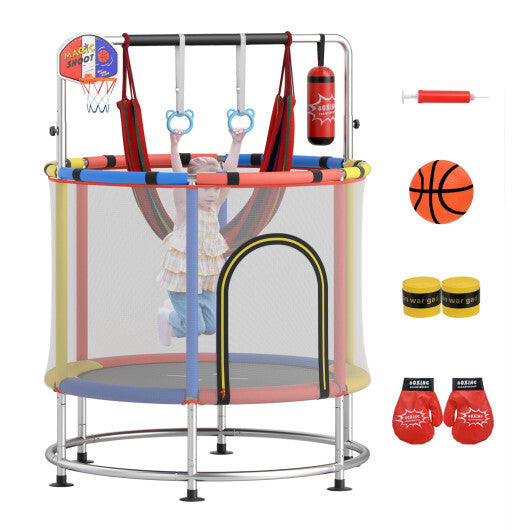 55" Kids Trampoline Gift for for 3-6 Years Old Boys and Girls-Navy W2B