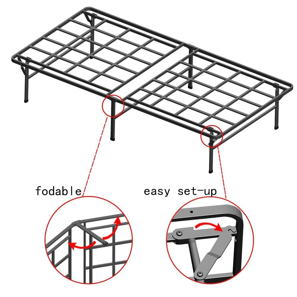 Twin XL Heavy Duty Foldable Metal Platform Bed Frame FastFurnishings