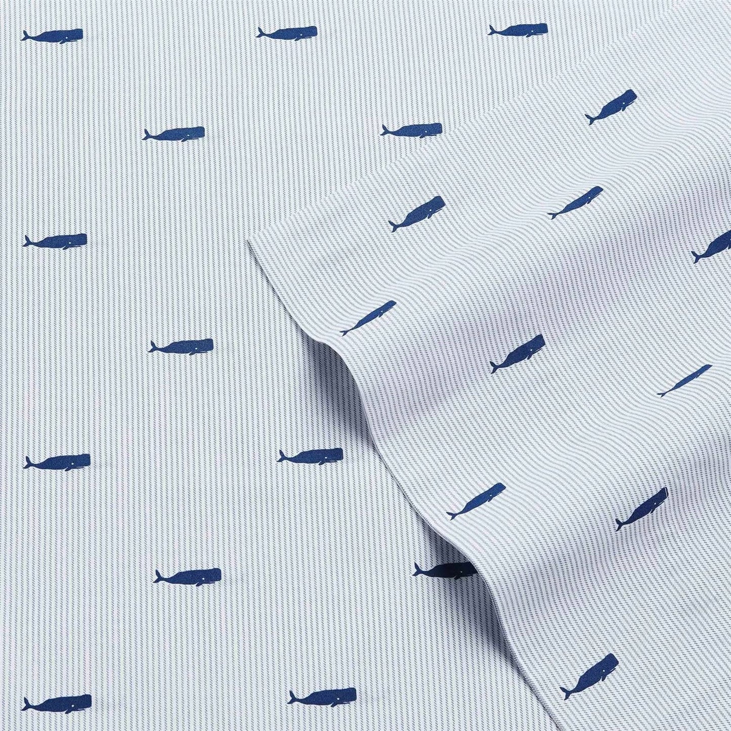 Twin XL size Coastal Beach 100-Percent Cotton Navy Blue White Stripe Sheet Set FastFurnishings