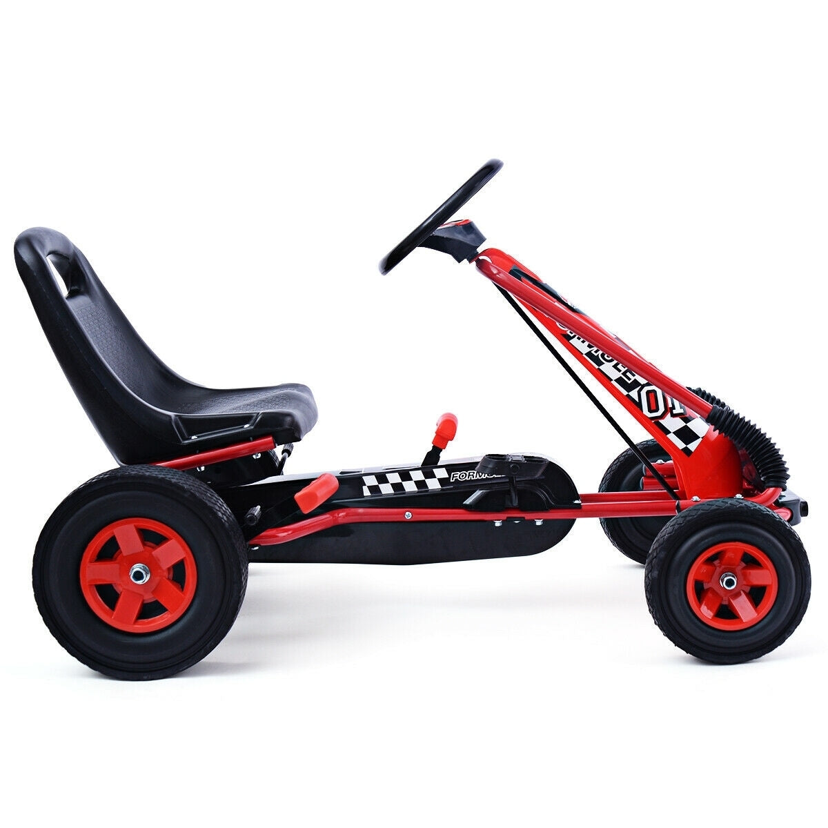 4 Wheels Kids Ride On Pedal Powered Bike Go Kart Racer Car Outdoor Play Toy-Red - Color: Red W2B