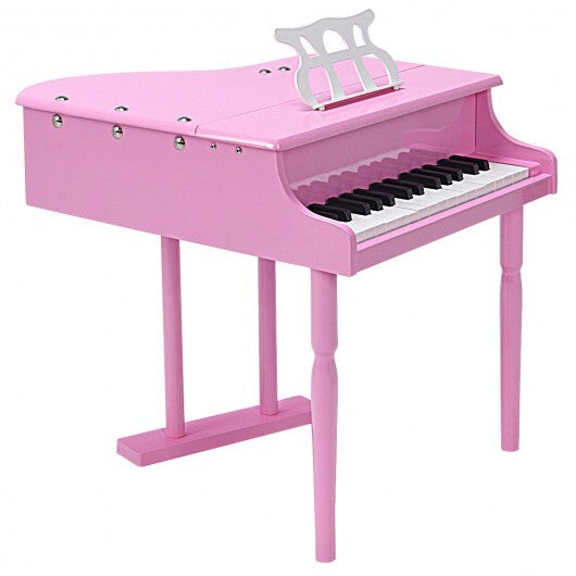 Musical Instrument Toy 30-Key Children Mini Grand Piano with Bench-Pink - Color: Pink W2B