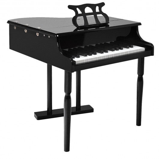 Musical Instrument Toy 30-Key Children Mini Grand Piano with Bench-Black W2B