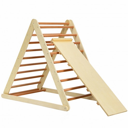 Foldable Wooden Climbing Triangle Indoor Home Climber Ladder W2B