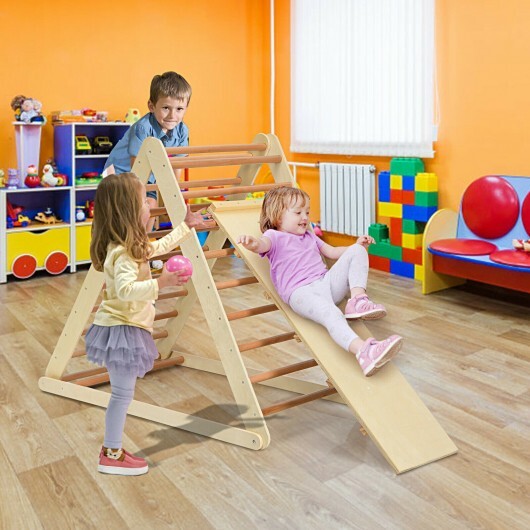 Foldable Wooden Climbing Triangle Indoor Home Climber Ladder W2B