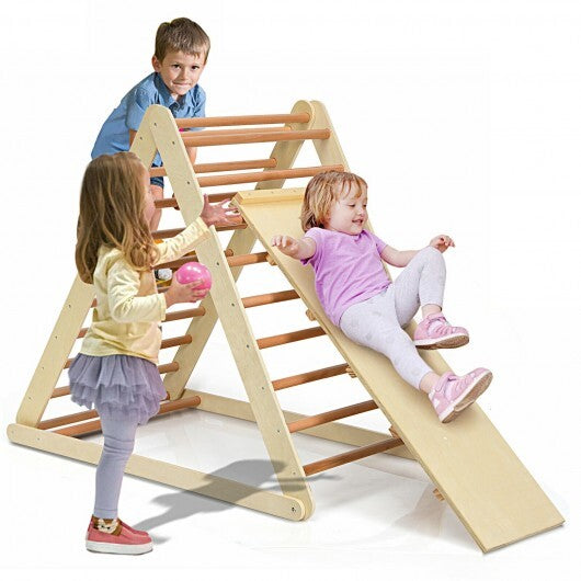 Foldable Wooden Climbing Triangle Indoor Home Climber Ladder W2B