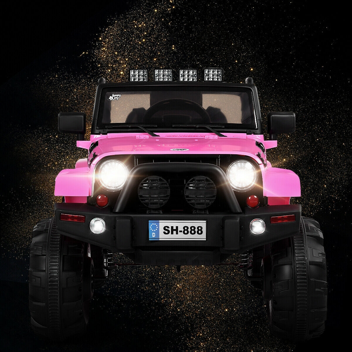 12V Kids Remote Control Riding Truck Car with LED Lights-Pink - Color: Pink W2B