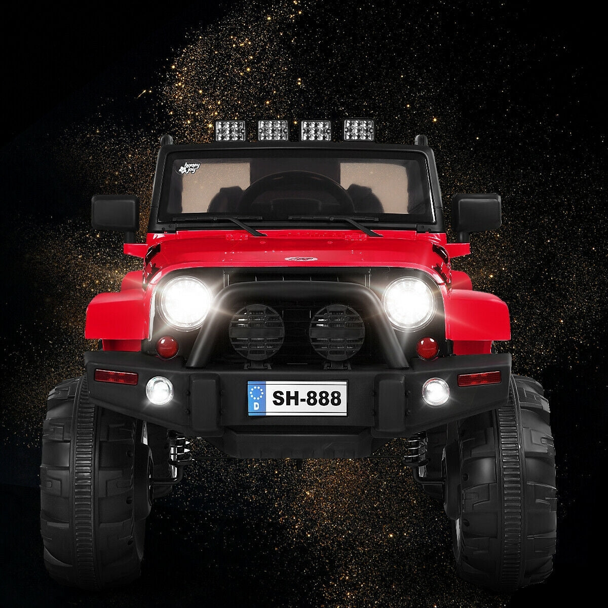 12V Kids Remote Control Riding Truck Car with LED Lights-Red - Color: Red W2B