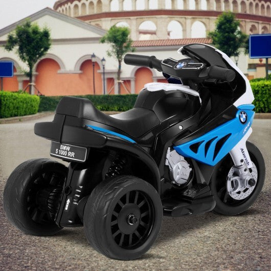 6V Kids 3 Wheels Riding BMW Licensed Electric Motorcycle-Blue - Color: Blue W2B