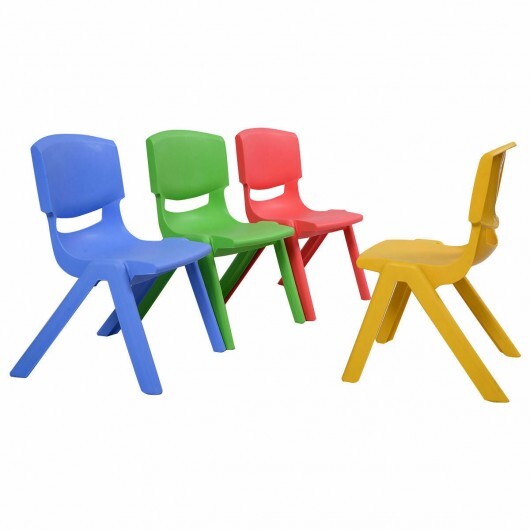 4-pack Colorful Stackable Plastic Children Chairs - Color: Multicolor W2B