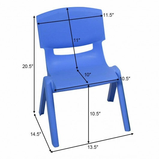 4-pack Colorful Stackable Plastic Children Chairs - Color: Multicolor W2B