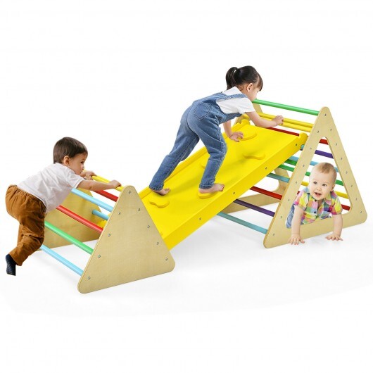 3 in 1 Wooden Set of 2 Triangle Climber with Ramp for Slid W2B