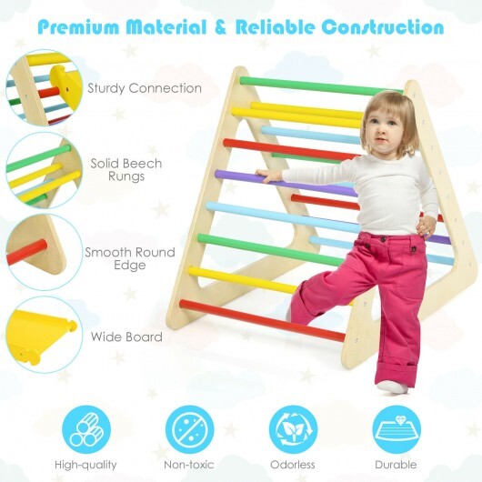 5 in 1 Kids Triangle Climber Play Gym Set with 2 Ramps W2B