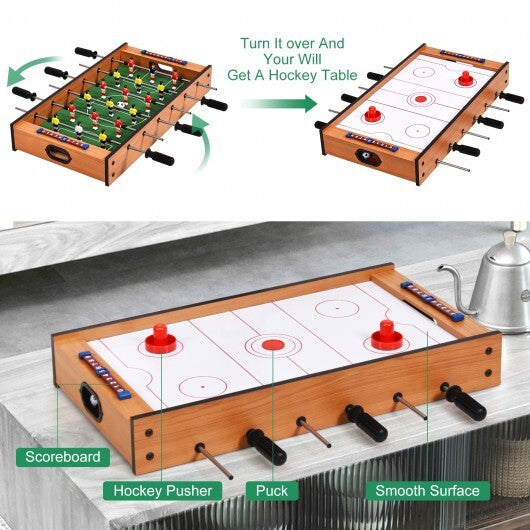 2-in-1 Indoor/Outdoor Air Hockey Foosball Game Table W2B