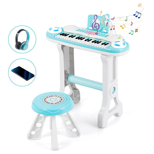 37-key Kids Electronic Piano Keyboard Playset-Pink W2B