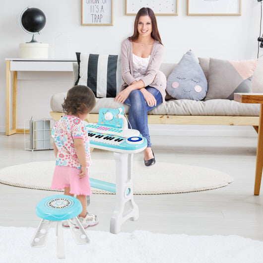 37-key Kids Electronic Piano Keyboard Playset-Pink W2B